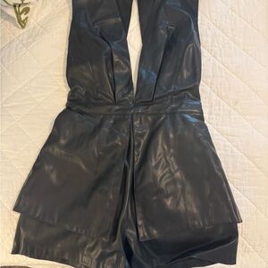 Black Faux Leather Dress
